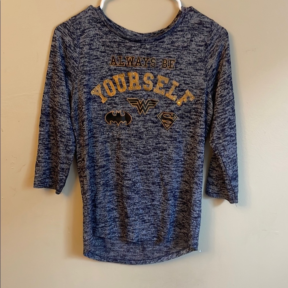 DC Comics Blue Long Sleeve Tee with Star Embellishment (Bin N)​